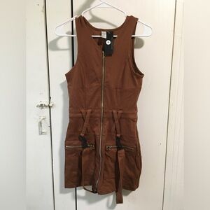 Posh Tan Zipper Dress